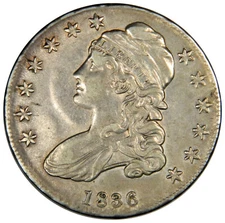 1836 CAPPED BUST HALF DOLLAR ~ NICE AU ABOUT UNCIRCULATED!