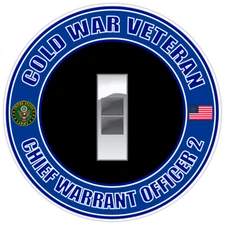 Cold War Veteran Chief Warrant Officer 2 Bumper Sticker Military Vinyl Decal 5"