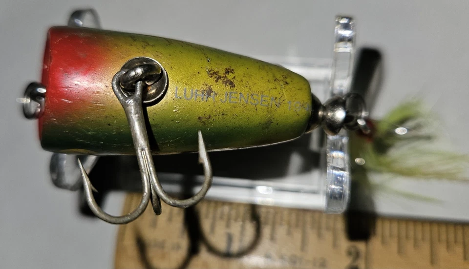 Señuelo de pesca usado LUHR JENSEN Lil POP 1 1/2" madera Popper Topwater Foto 3 de 4