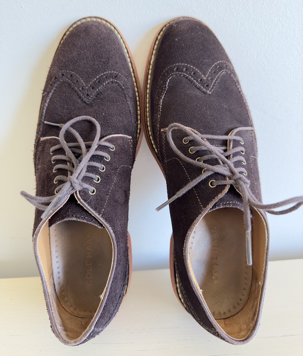 Cole Haan Franklin Wingtip Suede Lace Up Brown Oxfords Mens  display picture 2