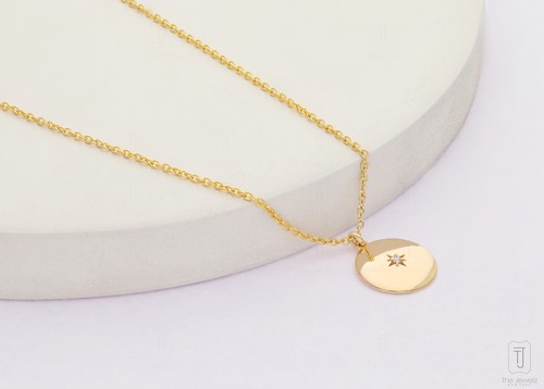 VS/F-G Diamant 14K Gold Nova Anhänger Himmlischer Schmuck Halskette - The Jewelz - Bild 4 von 8