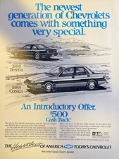 1988 Magazine Advertisement Chevrolet Beretta Chevrolet Corsica