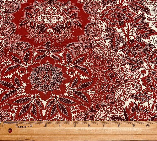 Splendid Holiday Large Scale Floral Berries Fabric By Benartex Maroon White 1+Yd - Picture 15 of 21