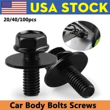 Fender Bolts Car Body Screw Fastener M6-1.0x 16mm Long-10mm Hex-17mm Washer USA