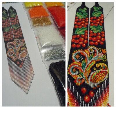 Kit for making a necklace gerdan. Beading Loom Pattern. #L1a