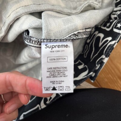 Supreme x Hysteric Glamour Text Work Jacket 17AW Denim Black Size