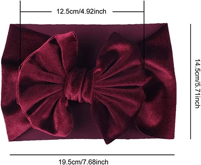 10 Pack Wide Velvet Knotted Elastic Stretchy Headbands Kids Toddler Newborn Baby - Image 2 of 4