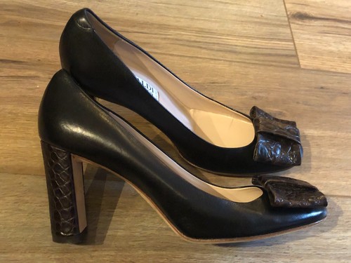 Pancaldi for Diane B. Women's Black Leather Pump EU 38.5 (US 8) Italy