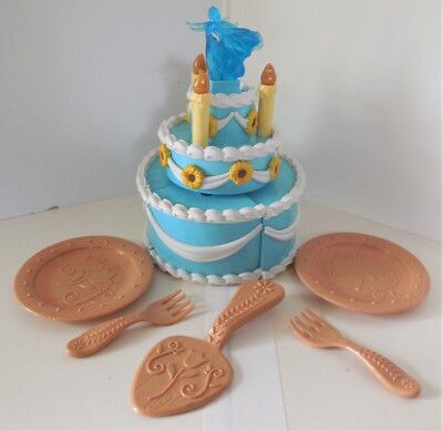 WDW DISNEY STORE FROZEN FEVER ANNA SOUND PULL APART TIER BIRTHDAY CAKE PLAY  LOT