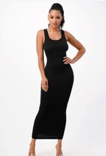 Black Muscle Tank Maxi Dress, S-M-L, Sale Price $17.99