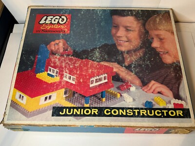 Vintage 1961 LEGO SYSTEM by SAMSONITE 717 Junior Constructor 530pc *WATCH & READ