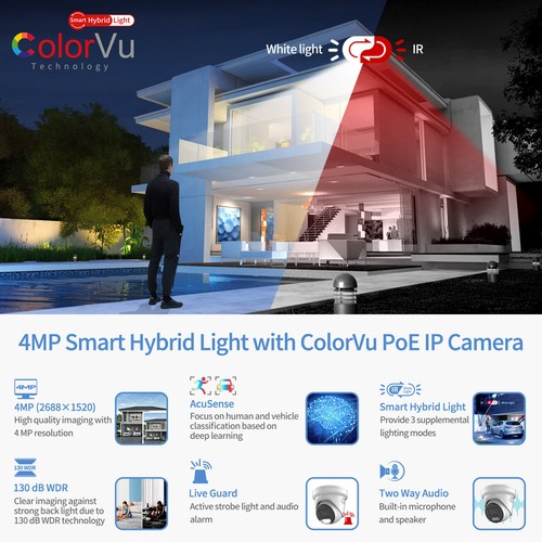 HIKVISION ColorVu Acusense 4MP IP Camera POE MIC DS-2CD2347G2H-LIU Dual light IR - Bild 4 von 24