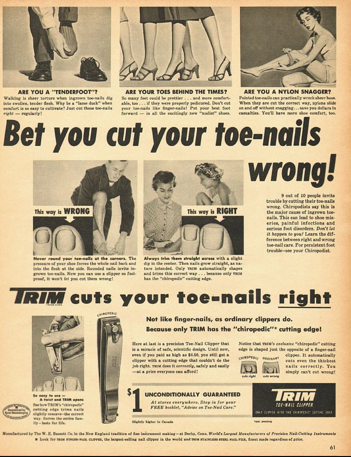 1954 vintage ad for TRIM Toe-nail Clippers -021113 | eBay