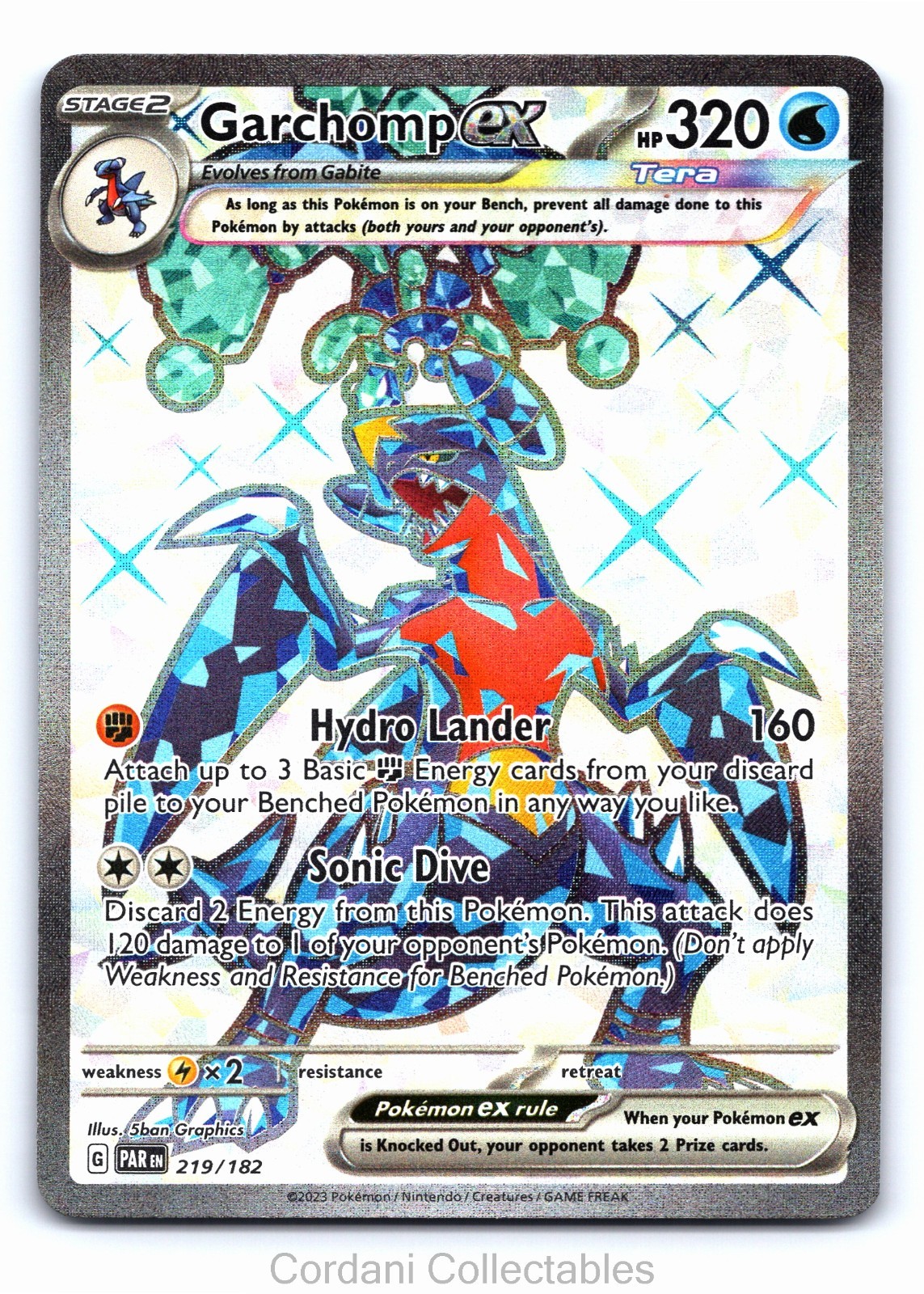 Garchomp EX 219/182 - Paradox Rift - Pokemon Card - Near Mint