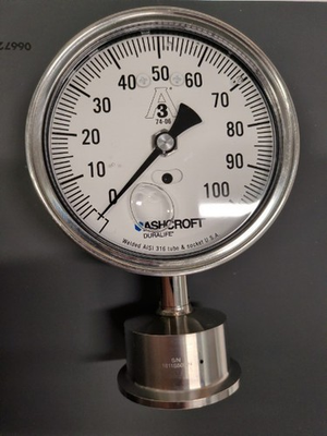#ad Ashcroft 35 1032 SL 15L 100# Sanitary Pressure Gauge 316 SS 3 1 2quot; glycerin $349.99