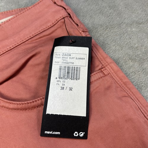 Pantalone Mavi Jeans Uomo 38x32 Zach Gamba Dritta Twill Elasticizzato Brick Dust Estivo Nuovo con etichette - Foto 5 di 14