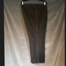 Black Wool Tuxedo Pants with Stripe Men's Custom W48 - Used