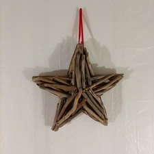 Handmade Rustic Country Nautical Driftwood Star Wall Decor Pre-owned 12"