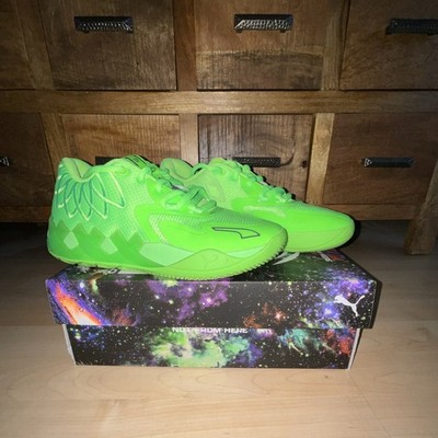PUMA MB.01 Melo Green Low Top Basketball Sneakers for Men