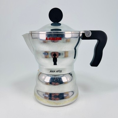 Alessi Moka Espressokocher Espressomaschine Cafetiere 3 Tassen A. Mendini Design