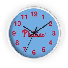 Phillies Script Logo Wall Clock | Baseball Team Decor