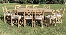Stunning Indian Ocean Large Teak Garden Table 10 Chairs Garden Patio Dining Set
