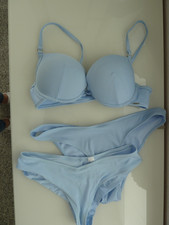 Bikini push up, 40 C, hellblau, 3-Teilig