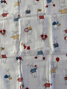 Japanese Cotton Tenugui Tapestry Hand Towel Bento Cloth Rabbit Parade