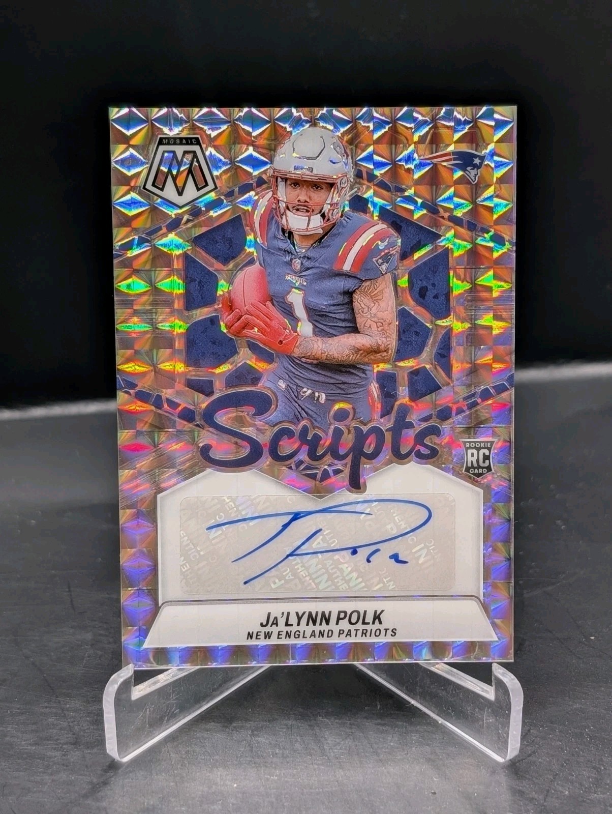 2024 Panini Mosaic Ja'Lynn Polk Rookie Scripts Mosaic Auto #RS-JPK