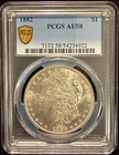 1882-P $1 Morgan Silver Dollar PCGS AU58