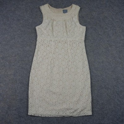 Rabbit Rabbit Rabbit Designs Dress Womens 6 Beige Lace Sleeveless Sheath  Vintage | eBay