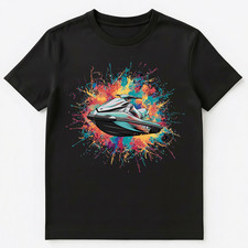 Colorful Paint Splash Jet Ski Art Graphic Unisex T-Shirt