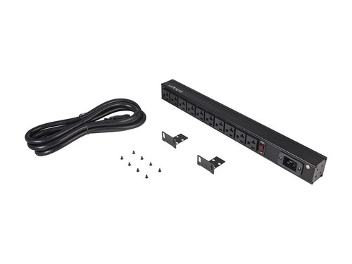 10 Outlet Rack Mount Power Strip 125V/16 Amp, 1U Horizontal 19" Rackmount PDU, N - Picture 5 of 5