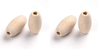 Natur Holzperlen 20Mm Zum AuffäDeln Basteln 3Mm GroßEs Loch, Oval Spacer Perlen
