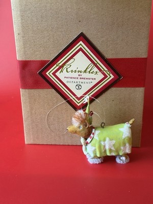 Dept 56 Patience Brewster KRINKLES DOG Terrier Mini ORNAMENT~ NEW Original Box