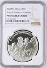 2000 Mexico 5 Pesos NGC PF69 UC - Spanish America - Cowboy