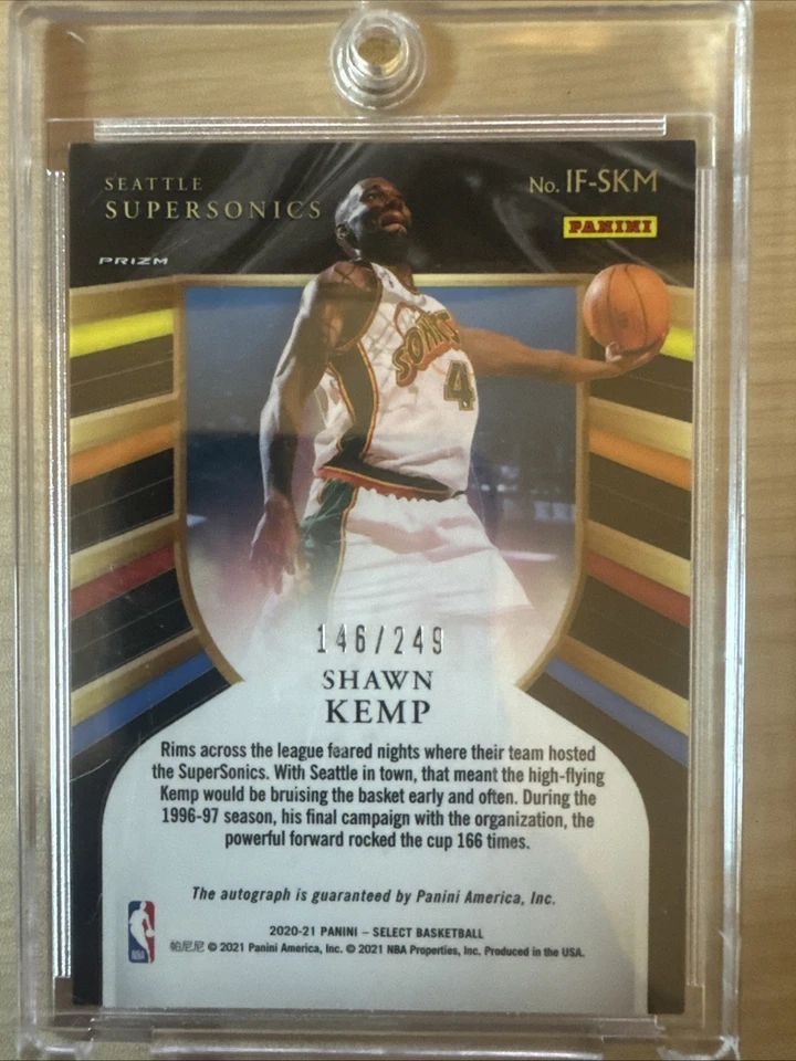 2020-21 Panini Select in Flight Signatures Shawn Kemp Auto /249 - Image 2 of 2