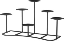 Smtyle Fireplace Christmas Candelabra Candle Holder - Black Matte Geometric Mult