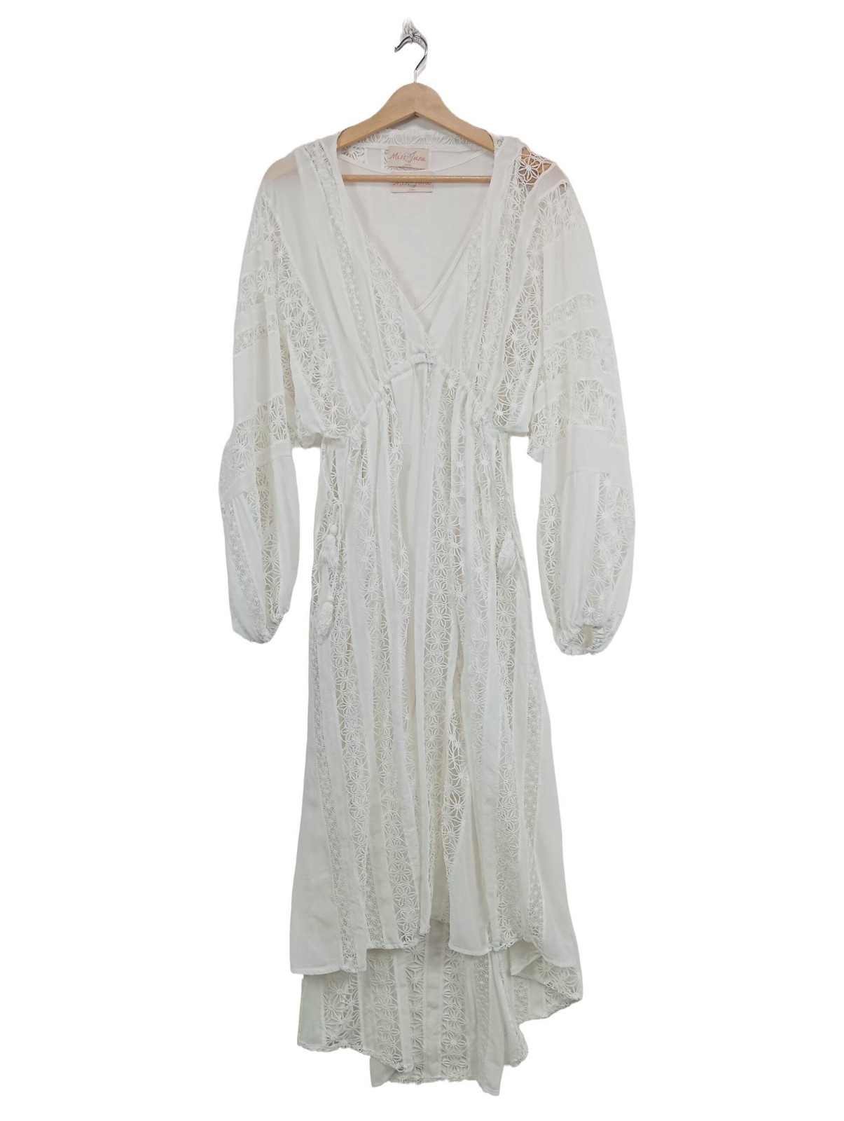 MISS JUNE Sommerkleid Damen Kleid Gr. DE 38 weiß Elegant