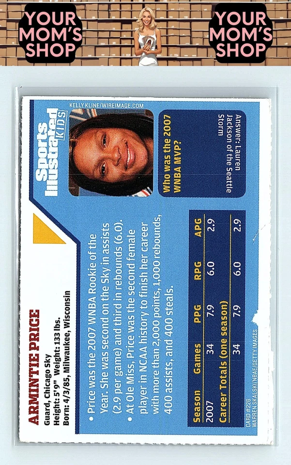 2008 Sports Illustrated for Kids #226 Armintie Price - Image 2 of 2