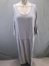 Kary Lyn Size 2X Womens Gray Long Sleeve Round Neck Casual Comfy Maxi Dress 785
