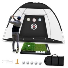 Golf Net: 10 x 7FT Practice Net with Mat for Chipping, Swing, Driving 10x7ft