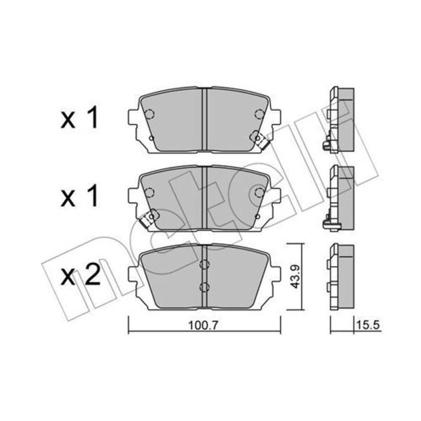 Metelli BremsbeläGe Bremsbelegsatz Hinten FüR KIA Carens III-image