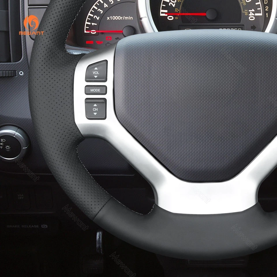 Cubierta de volante MEWANT HÁGALO USTED MISMO de cuero sintético negro para Honda Ridgeline 2006-2008 Foto 3 de 4