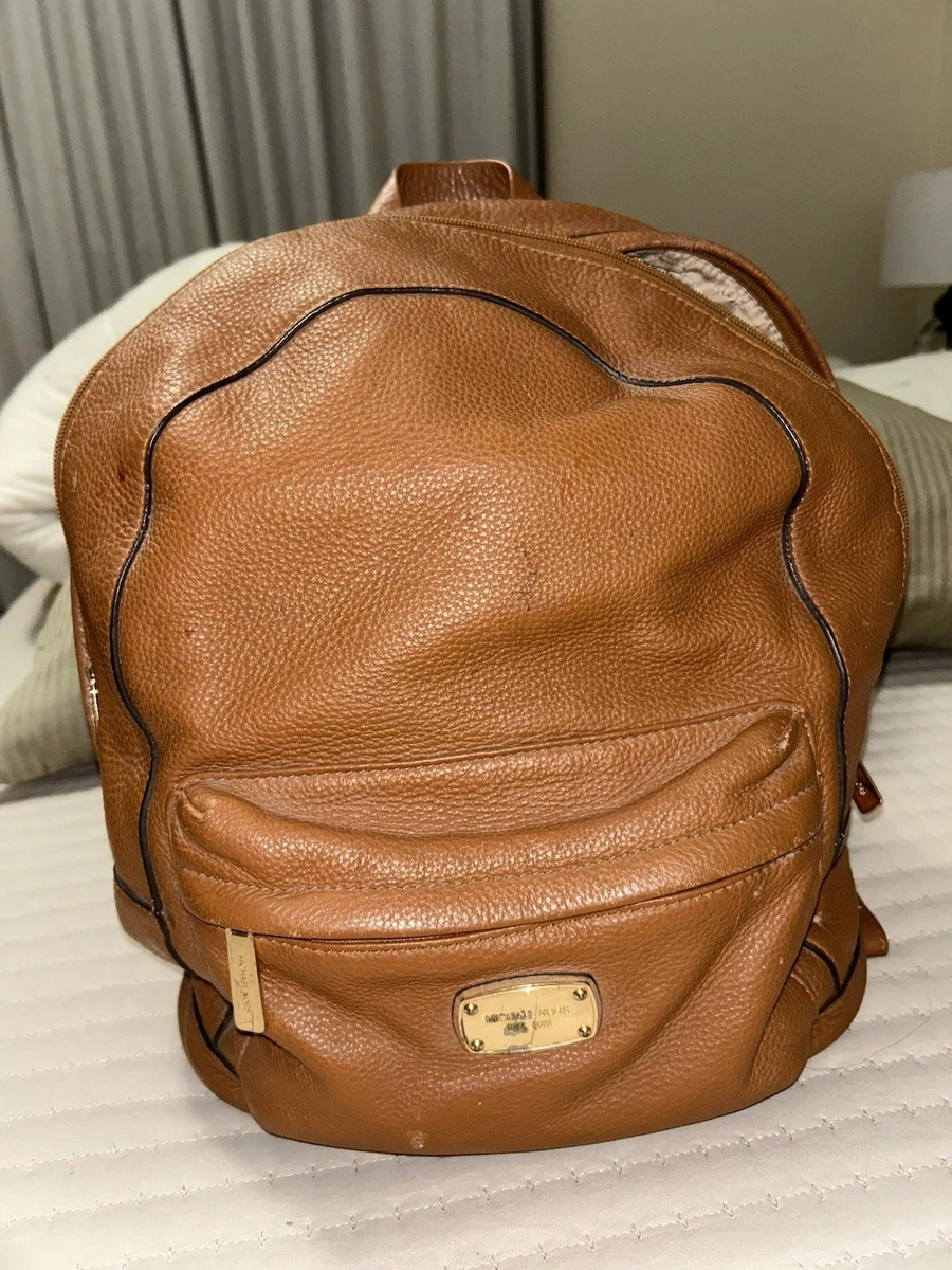 Michael Kors Cognac Brown Pebbled Leather Backpack with Gold Plate Michael Kors Brown Pebbled Leather Backpack with Gold  main image 3