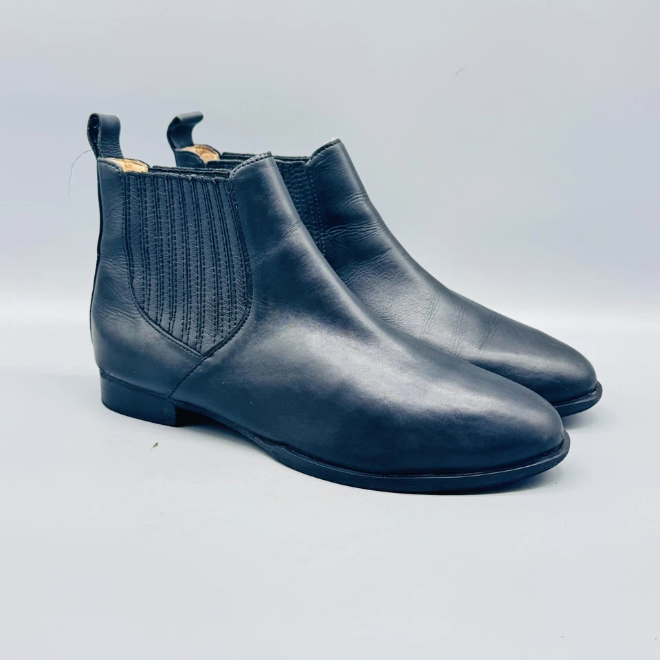 Jack Rogers Boots Womens 9 Black Pippa Leather Bootie Ankle Chelsea Round Toe - Image 2 of 4