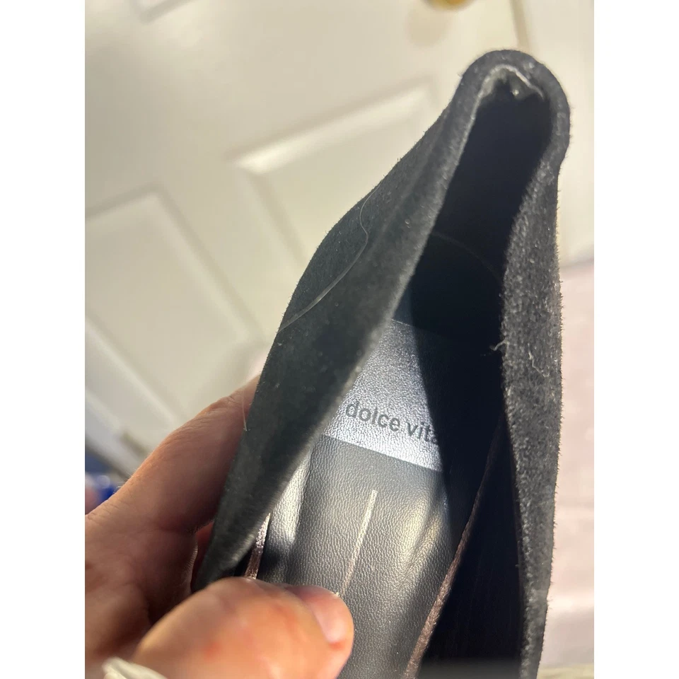 Zapatos de salón Dolce Vita negros de gamuza con tachuelas de madera con plataforma para mujer talla 7,5 Foto 4 de 4