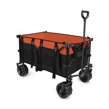 Folding Utility Wagon Cart Portable Heavy Duty Collapsible Large Capacity Bea...