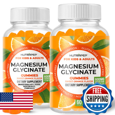 NutraPep Magnesium Glycinate Gummies for Kids & Adults Women & Men - Sugar Free 