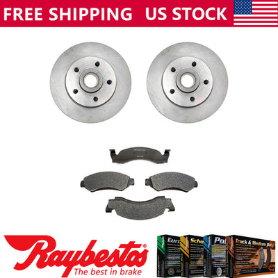 Front Kit Brake Rotor and Hub & Metallic Brake Pads For 1974 Ford Torino